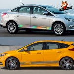 Long DIY Auto Vinyl Racing Sports Styling Decals Car Side Body Stickers for Ford Focus 2 3 MK2 MK3 Car Accessories